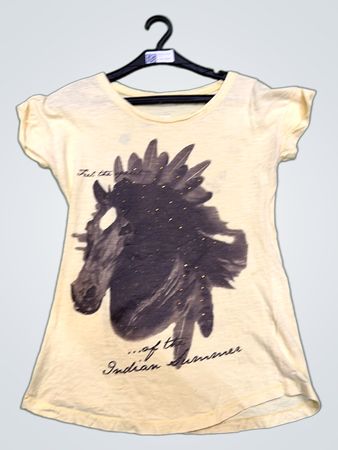 Gelbes T-Shirt mit Pferde-Graphic