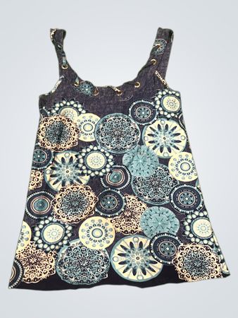 Blau-weiß gemustertes Tanktop