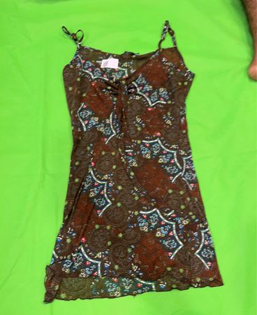 Braunes Print-Slip Kleid