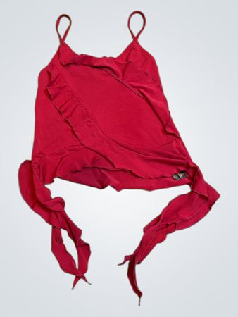 NA-KD Rotes Cami-Top mit Rüschen und Bändern