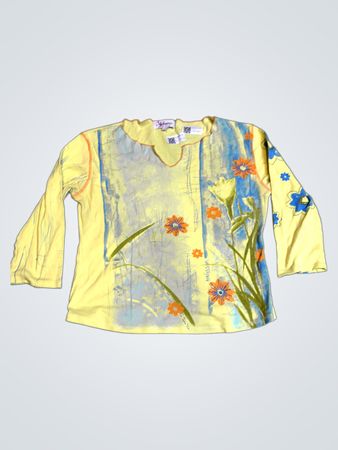 Saffinites Armand Thiery gelbes florales Langarmhemd