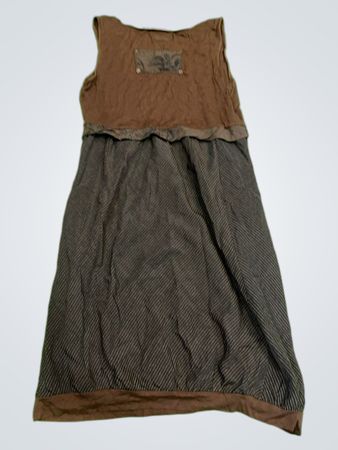 Cache Cache Braunes Gestreiftes Midi-Kleid