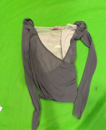 KAOS Graues Mesh Rüsch-Wickeloberteil