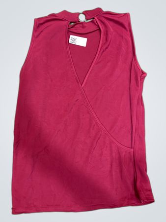 Rosa ärmelloses V-Ausschnitt-Top