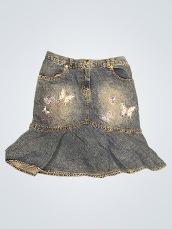 X-Mail Denim-Rock mit Schmetterlingsapplikationen