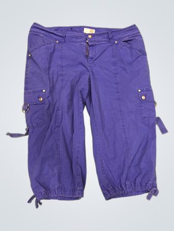 INTERNATIONAL CONCEPTS Damen Blaue Cargo Capri-Hosen Größe 16