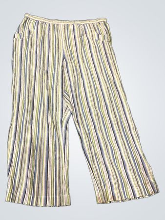 Chico's gestreifte weit geschnittene Cropped-Hosen
