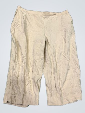 Alfred Dunner Damen Beigefarbene Baumwollmischung Capri-Hosen Größe 16
