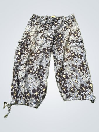 JANTZEN Damen Blau Floral Capri Cargo-Hose Größe M