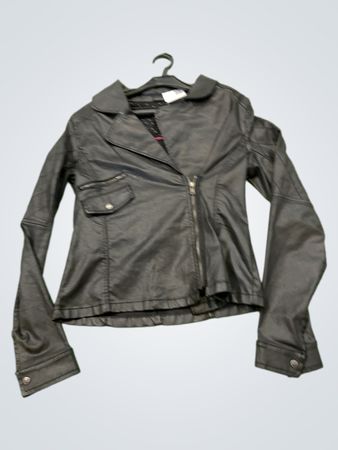 IKKS Black Faux Leather Moto Jacket