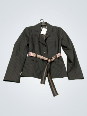ILRF Damen gestreifter Blazer mit Gürtel