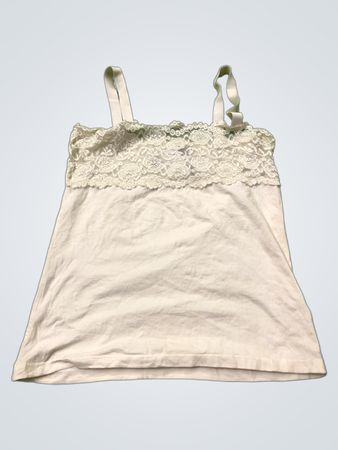 Weißes Cami-Top mit Spitzenbesatz