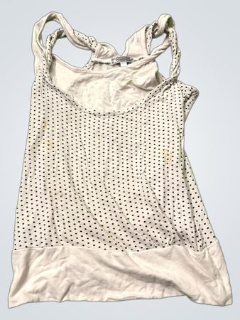 D2 Fashion B Weißes Polka-Dot Tanktop