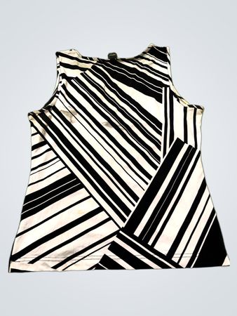 Esprit Collection Ärmelloses Schwarz-Weiße Gestreiftes Top