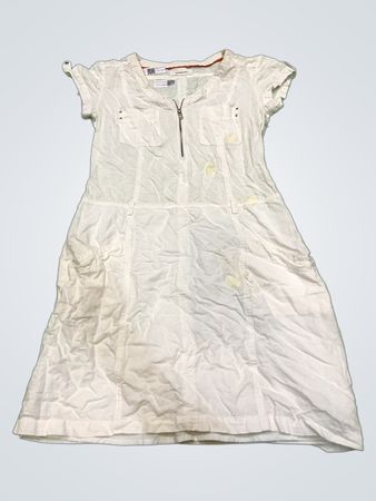 Cache Cache Weißes Kurzarm Reißverschlusskleid