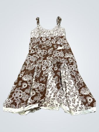 3 SUISSES Braunes und weißes Blumenmusterkleid
