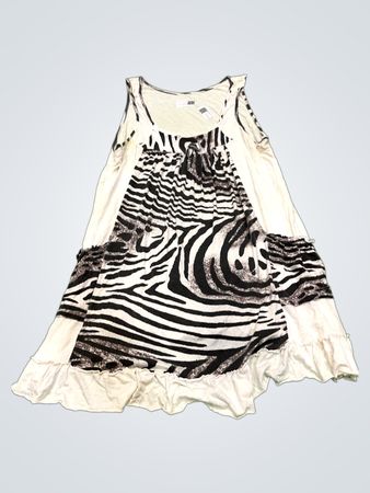 Damen Zebra-Print Tankkleid
