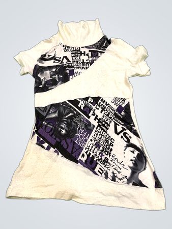 Weißes Grafik T-Shirt Kleid