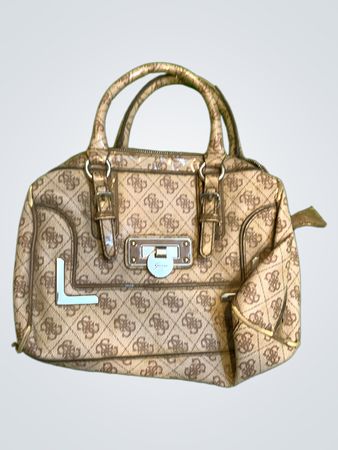 Guess Logo Print Satchel Handbag
