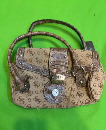 Guess Monogrammed Satchel Handbag