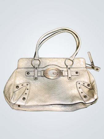 Guess Cream Patent Leather Handbag