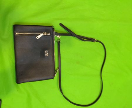 GUESS EST 1981 Black Leather Crossbody Bag