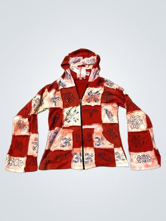 Vintage Vanguard Patchwork Glockenärmel Hoodie