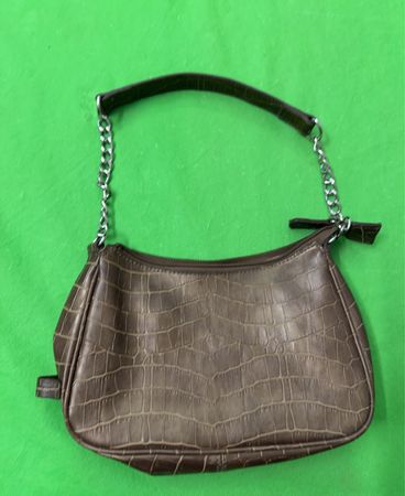 Lynne & Company Braun Krokodil Prägung Schultertasche