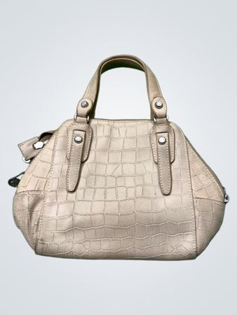 ARTHUR & ASTON Beige Croc-prägte Handtasche