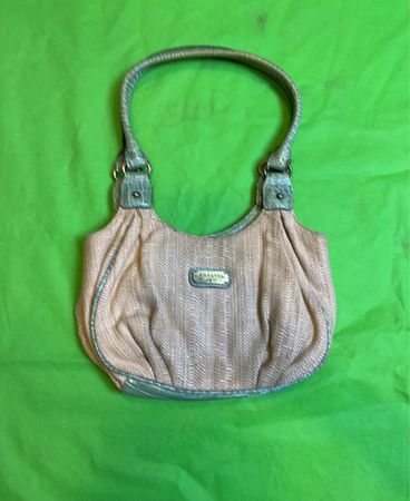 Rosetti Tan und grüne Krokodilbesatz Schultertasche