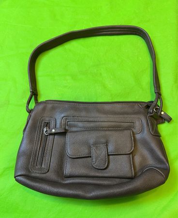 Braune Kunstleder-Schultertasche