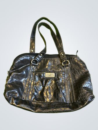 NINE WEST schwarze Krokodilprägung Handtasche