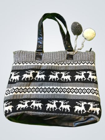Strick-Tasche mit Rentiermuster