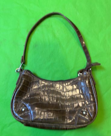Braune Krokodil-Prägung Schultertasche