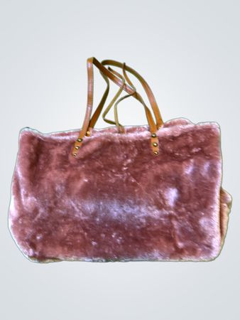 Rosa Kunstpelz-Shopper