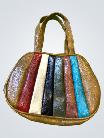 Vintage mehrfarbige gestreifte Handtasche