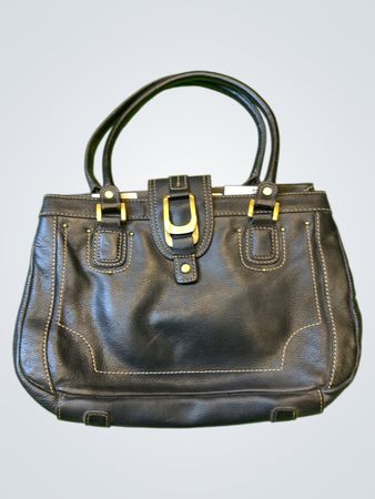 Relativity schwarze Lederhandtasche