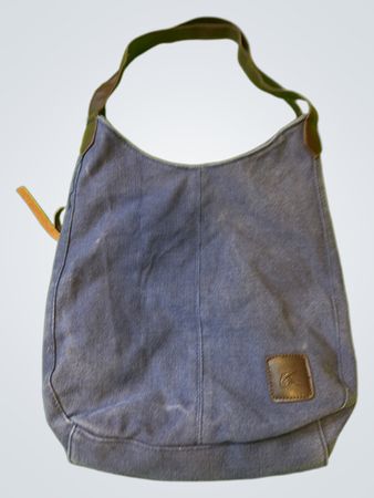 Vintage Vanguard Blaue Canvas-Schultertasche