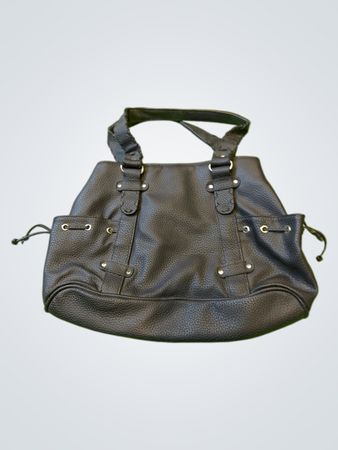 Schwarze Kunstleder-Handtasche