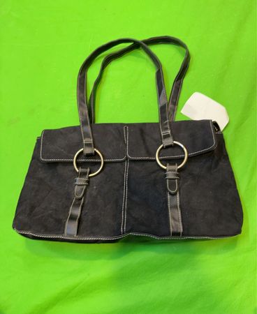 Estee Lauder Black Suede Handtasche