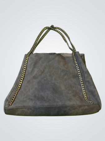 Grau Wildleder-Handtasche mit Kettenriemen