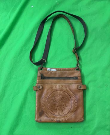 Die Sak Brown Leder Präge Umhängetasche