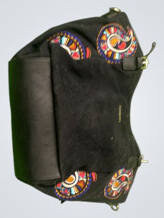 Desigual Schwarze Bestickte Schultertasche