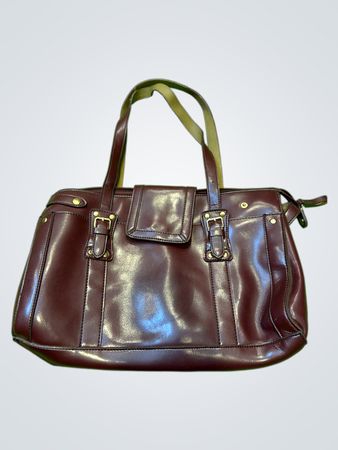 Maroon Leder Tote Bag