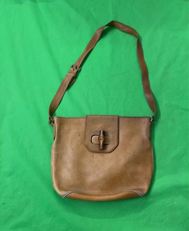 Granello Made in Italy Braune Leder Schultertasche