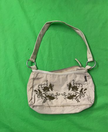 DANIEL RAY Beige Schultertasche mit floralem Stickerei