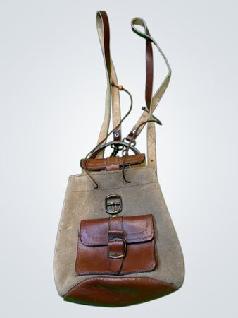 Braune Leder- und Wildledertasche