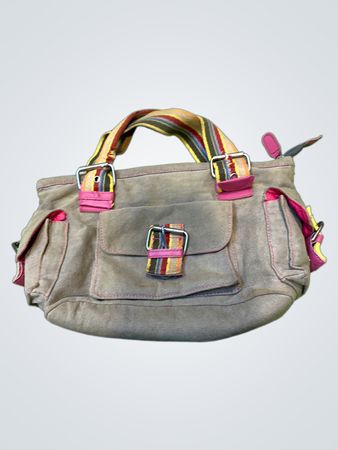 Sipacusa Canvas-Handtasche mit bunten Trägern