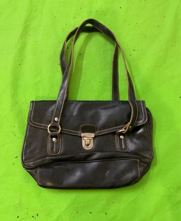 Vintage Vanguard Schwarze Lederhandtasche