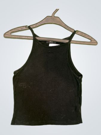  nenn mich nicht Jennifer Black Ribbed Cropped Tank Top